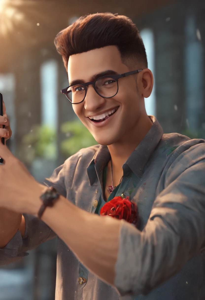 There's a man in glasses and a gray shirt taking a selfie, a photo by Nándor Katona, Reddit, Os Nabis, imagem frontal, jewish young man with glasses, Alex, imagem de qualidade muito baixa, em torno de 1 9 anos, Eytan Zana, Mohamed Chahin, imagem do rosto, Emad Mostaque, Ahmad Merheb