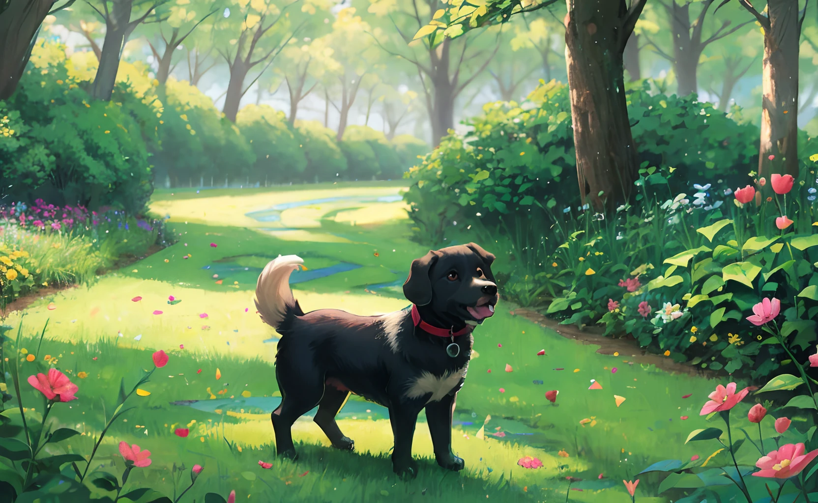 Cute dog，Labrador，There can be 1-2 dogs there，Outdoor Scene --auto --s2