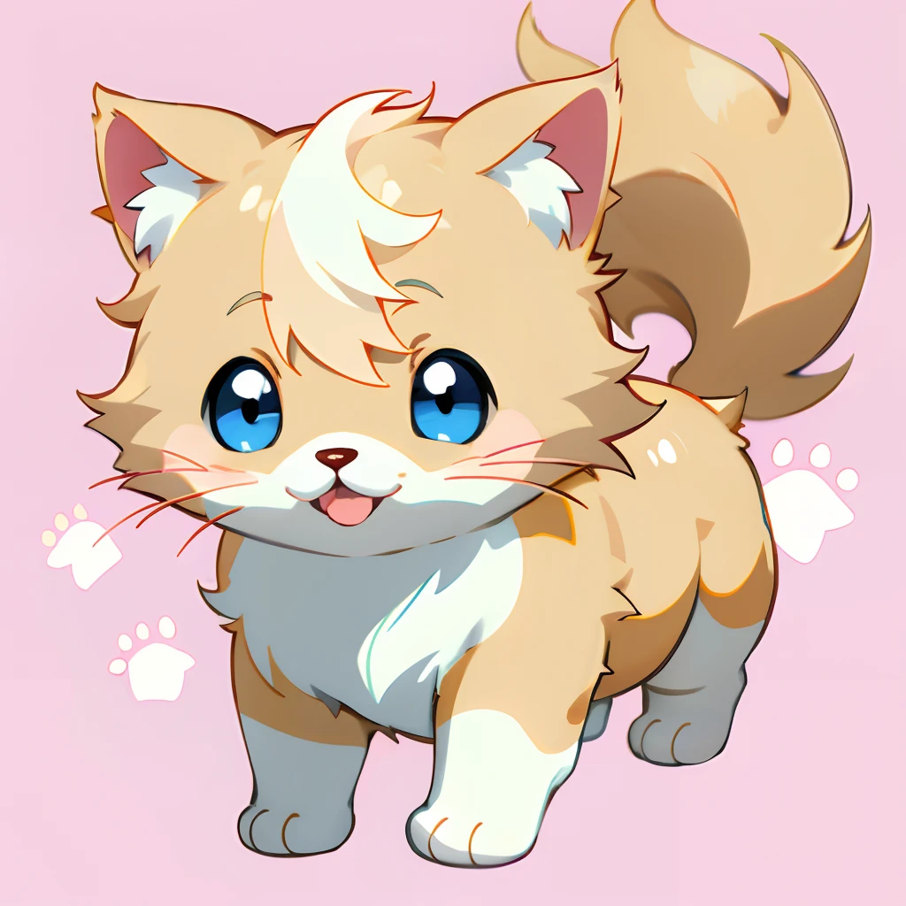 Cat Retriever,One puppy、 official artwork, , Lori, anime style portrait, anime moe art style, 2 d anime style, Cute art style, Stylized anime, Anime Art Style, Anime style. 8K, anime style 4 k, Anime Art Style, digital anime art!!、White puppy、fluffly、Baby Retriever、blanche、Vigorous、A charming smile、Deformed puppy、raise the front paws、