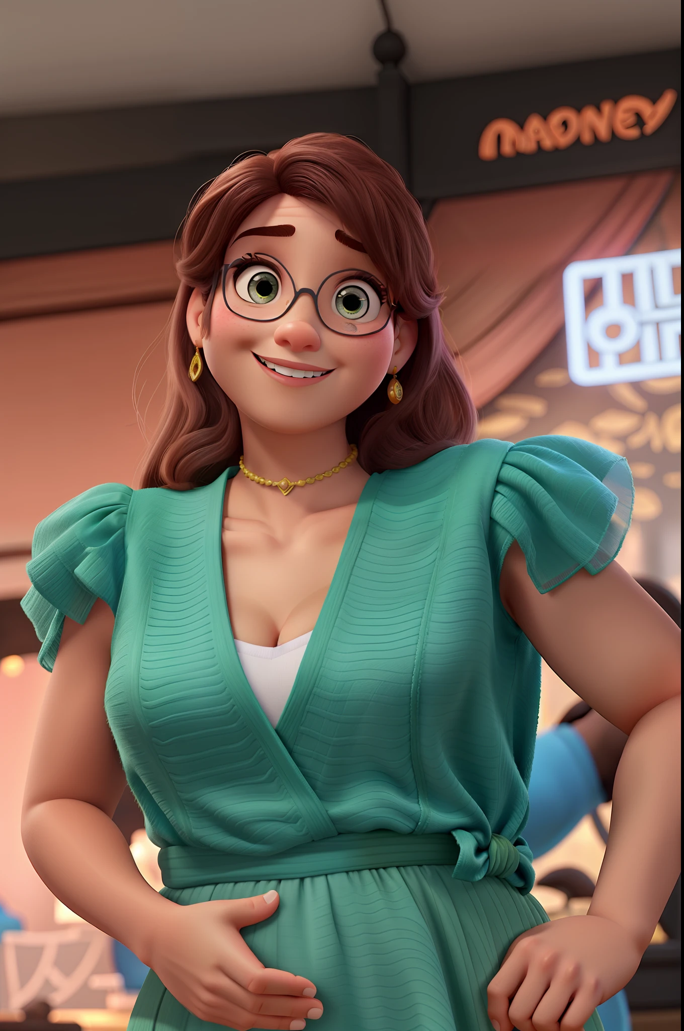 Uma mulher loira estilo disney pixar, alta qualidade, melhor qualidade.