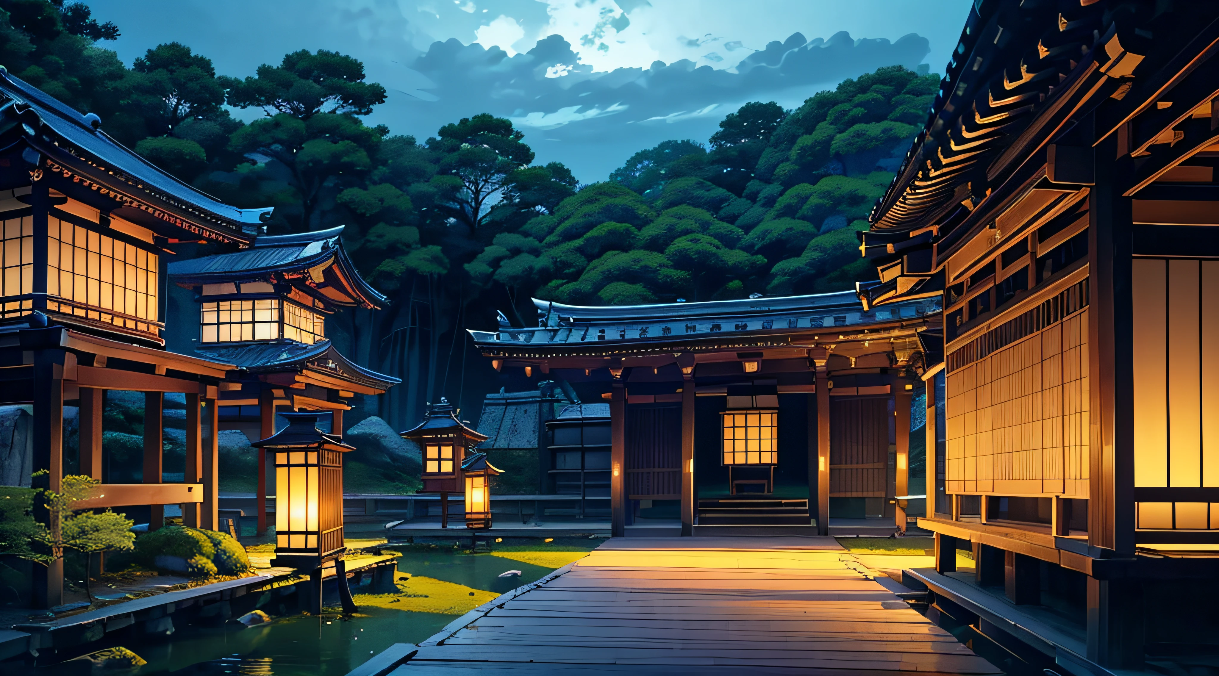 (evening、No person、musgo、Ruins、Ise Jingu、Sateen、cloudiness)、(jpn、majestueux、exalted）