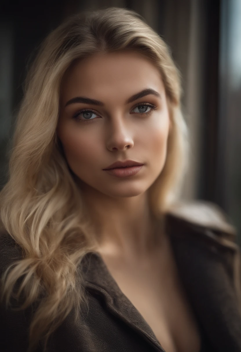 photo de belle fille de 18 ans, cheveux lisse blonde, Hair down to the breasts, taches de rousseur sexy, mignon, Gros plan, jeune, DSLR, 8k, 4K, ultrarealistic, Realstic, peau naturelle, textured skin