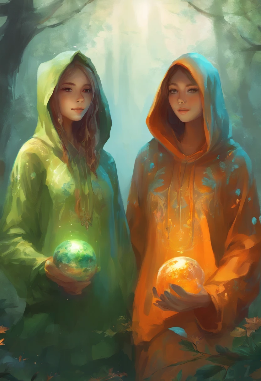 Two girls in a green frog hoodie and an orange fox hoodie、Halloween Events