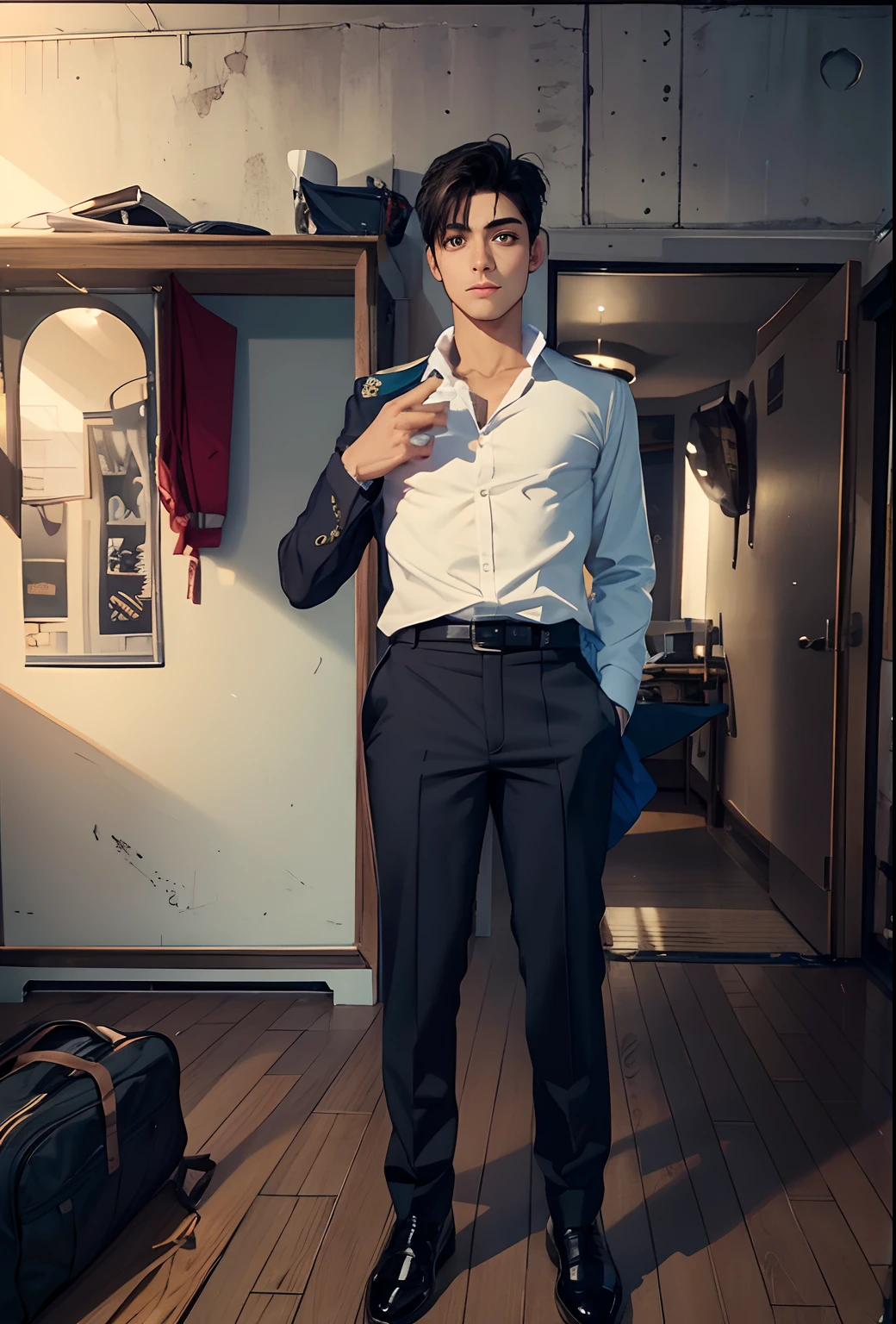 A cool handsome boy very beautiful cute in school uniform real pic full 8k real pic looks real