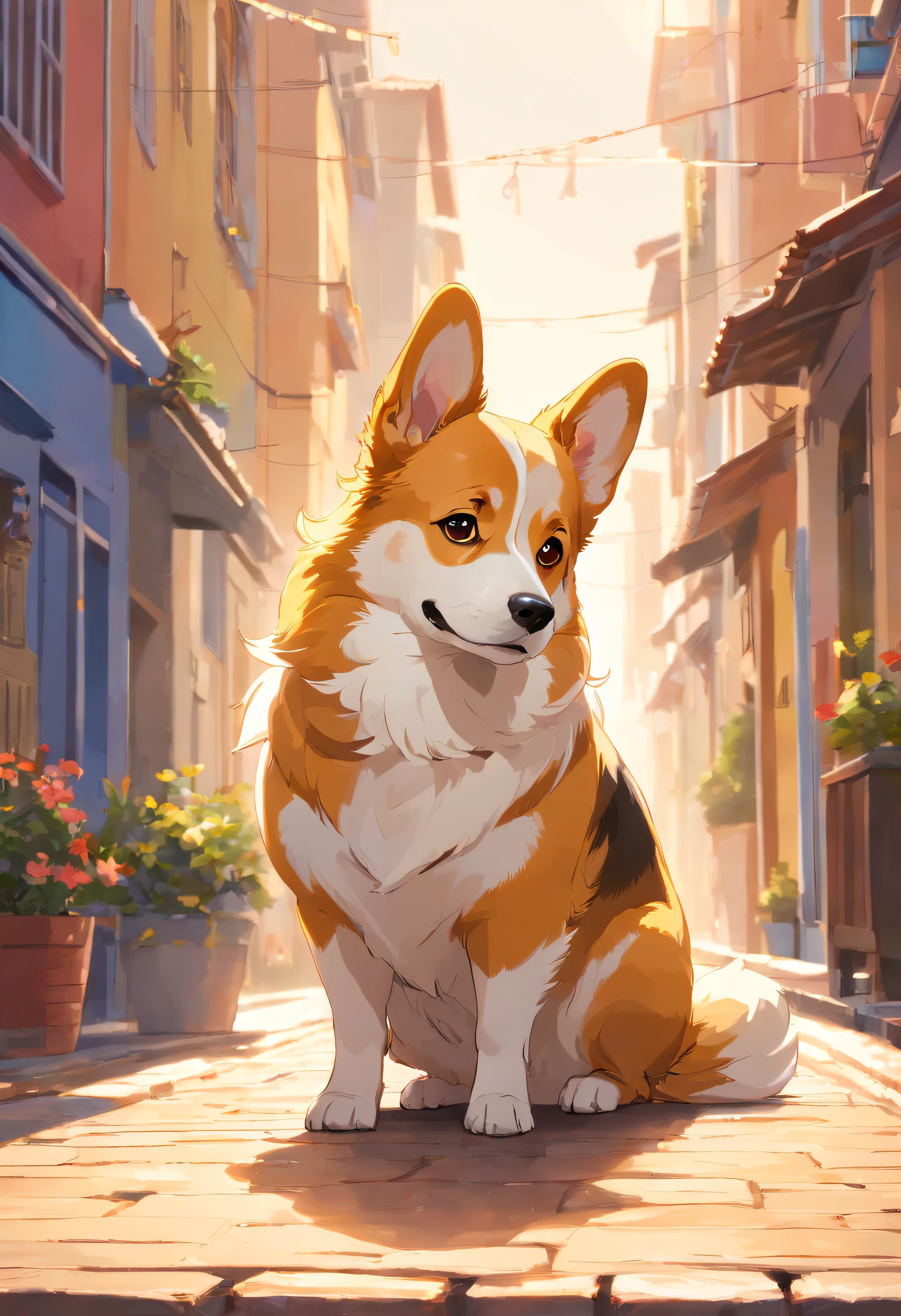 "Generate an ultra-high definition image capturing a pembroke Welsh corgi in a chic, Classic dog pose. Use advanced macro photography techniques to highlight the intricate details of the dog's coat, standing ears, e olhos expressivos e lingua parcialmente para fora. Place the camera at the dog's eye level, creating an intimate connection between the viewer and the canine subject. Implemente uma ampla abertura para profundidade de campo rasa, Permita que o cachorro se destaque nitidamente contra um fundo suavemente desfocado. Improve lighting to emphasize the textures and contours of the dog's body, Uso de Soft, Fuzzy lighting to remove harsh shadows and create a, ambiente aconchegante. Capture the dog in a relaxed position, mas equilibrada, showing your flexibility and elegance. Experimente capturar o momento durante o movimento natural, como alongamento ou tosa, to convey a sense of authenticity. Implement post-processing techniques to refine image clarity, contraste, and color balance, garantindo que todos os aspectos, from the dog's intricate patterns to its intense gaze, Renderiza em detalhes impressionantes. Enfim, Convey the serene beauty and innate grace of the Welsh dog corgi pembroke, Capture a fleeting moment that celebrates the unique essence of canine curiosity and balance."