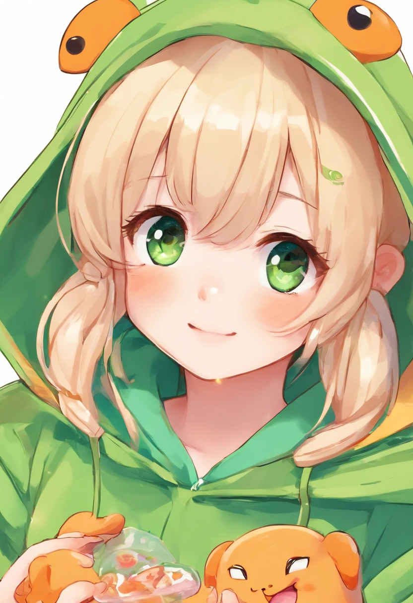 Girl in a green frog hoodie、Girl in an orange fox hoodie、Halloween Event Elaborate Animation、Japanese anime