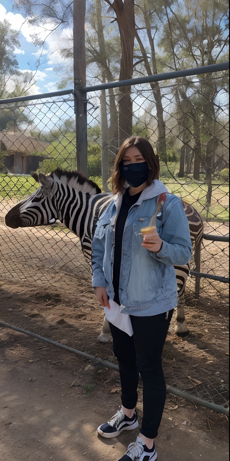 Make me like a Disney pixar character in zoo with zebra