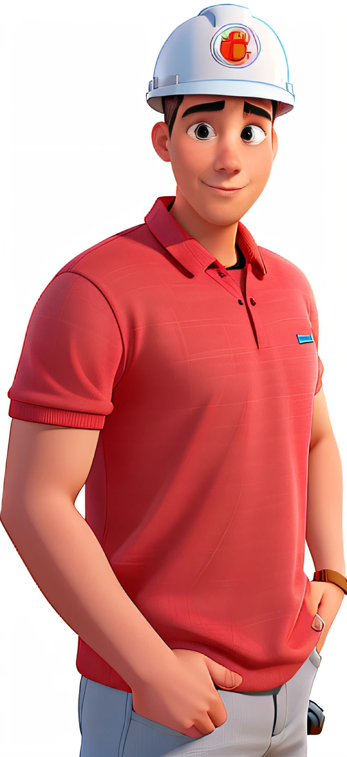 An engineer man in disney pixar style in a building of a house, alta qualidade, melhor qualidade