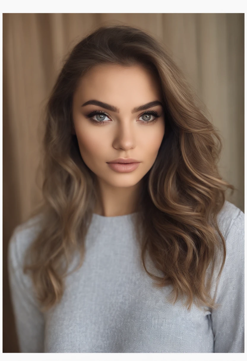 Arafed woman completely , Latina, fille sexy aux yeux bleus, ultra realist, Meticulously detailed, Portrait Sophie Mudd, cheveux blonds et grands yeux, selfie of a young woman, Yeux de chambre, Violet Myers, sans maquillage, maquillage naturel, looking straight at camera, Visage avec Artgram, Maquillage subtil, dans la chambre, Medium to large bust;