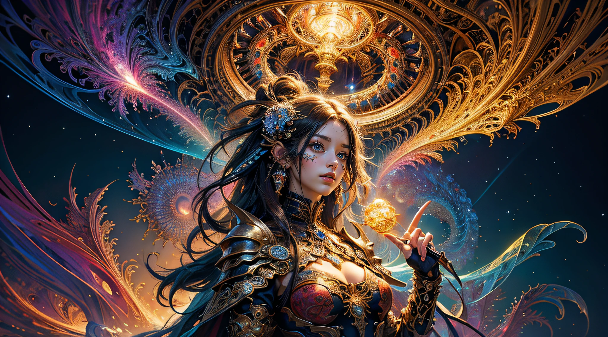 (masterpiece, top quality, best quality, official art, beautiful and aesthetic:1.2), (1girl), extreme detailed,(fractal art:1.3),colorful,highest detailed, antasy, lady