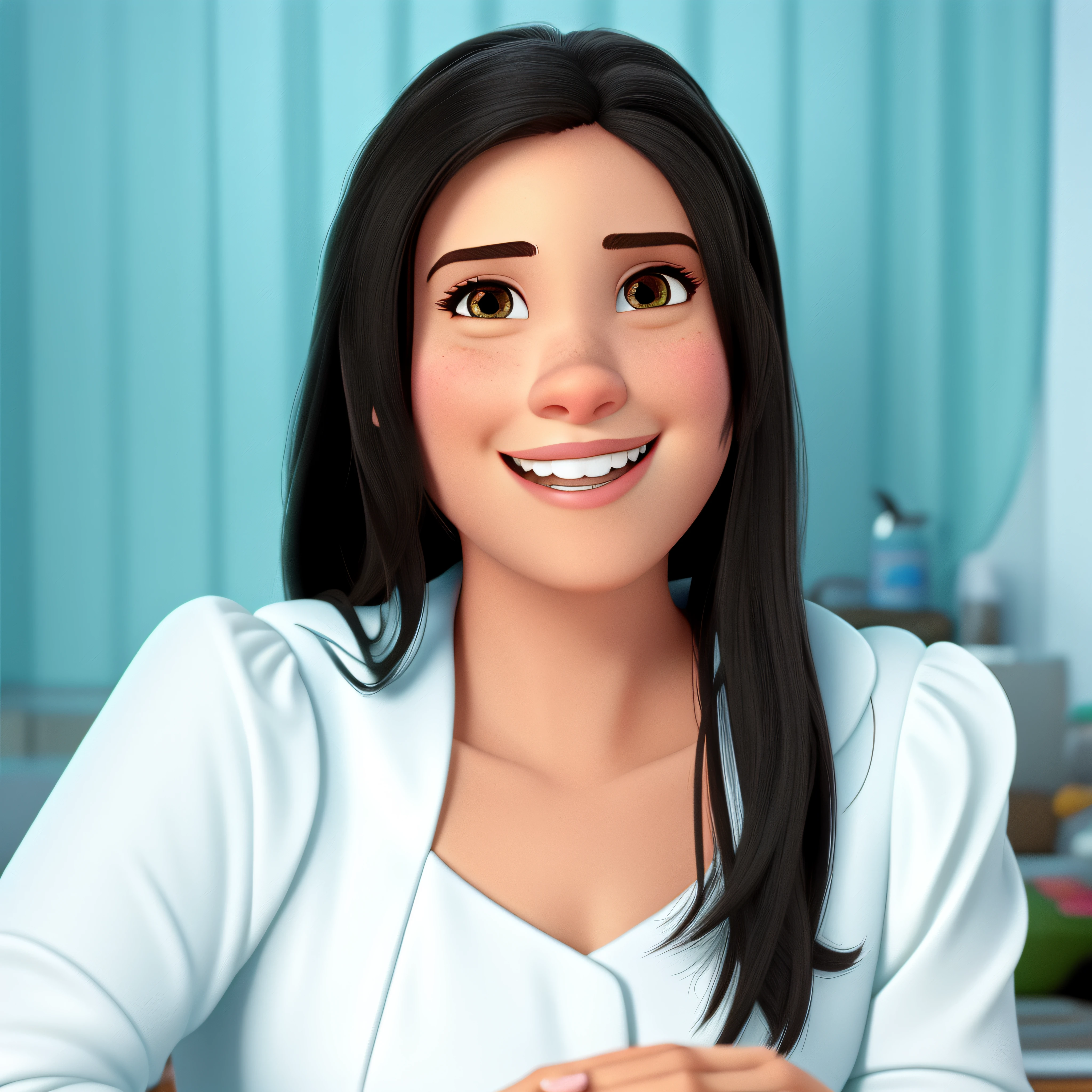 Uma dentista mulher no estilo Disney Pixar, alta qualidade, melhor qualidade