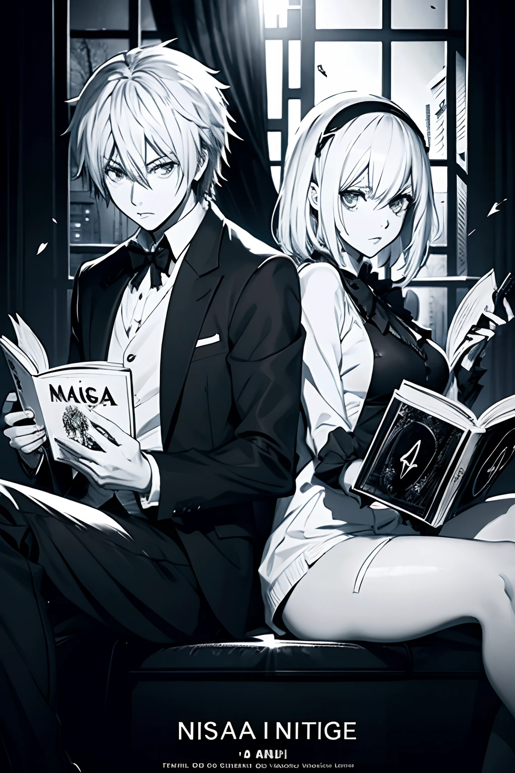 affiche manga noir et blanc 2 misa death note