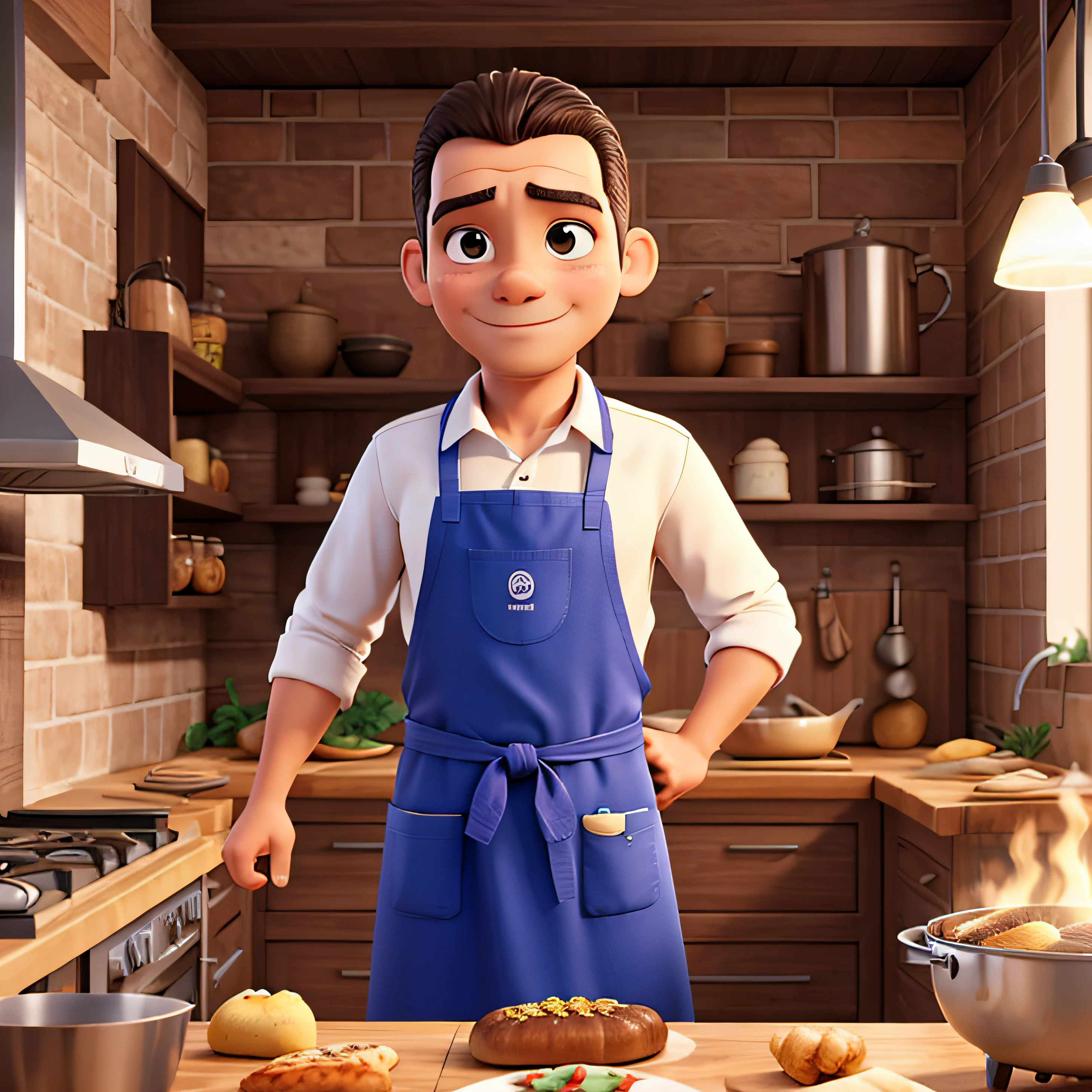 Cozinheiro usando o forno
