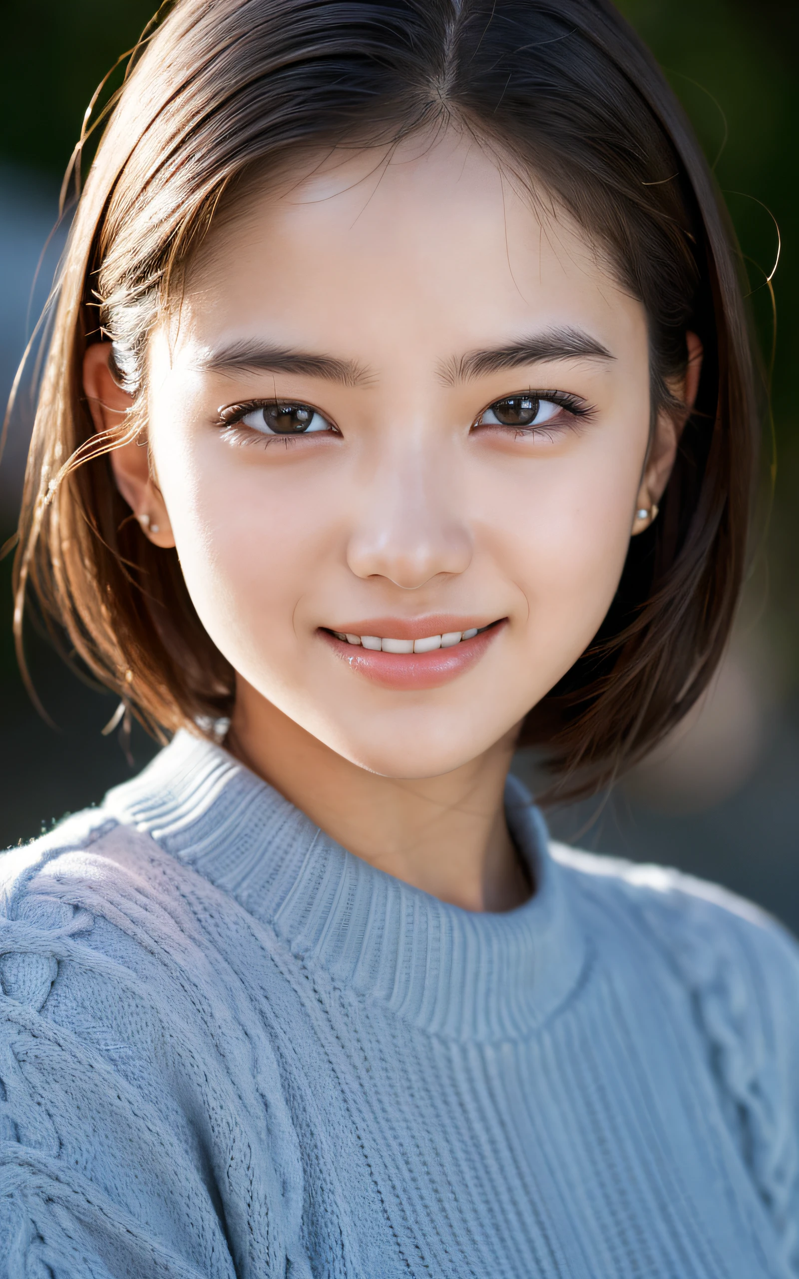 (Photo Real:1.4), (hyper realisitic:1.4), (Smooth lighting:1.05), 1 girl, (sad:1.4), mouth slightly open, neat and clean beauty, 22 years old, Soft lighting, Back lighting, (cheerfulness:1.2), (Finest Real Textured Skins), Narrow-eyed, Super fine face, glowy skin, retinas, Anatomically correct, acurate, Super Detail, Textured skin, High quality, high details, Best Quality, High resolution, sweater