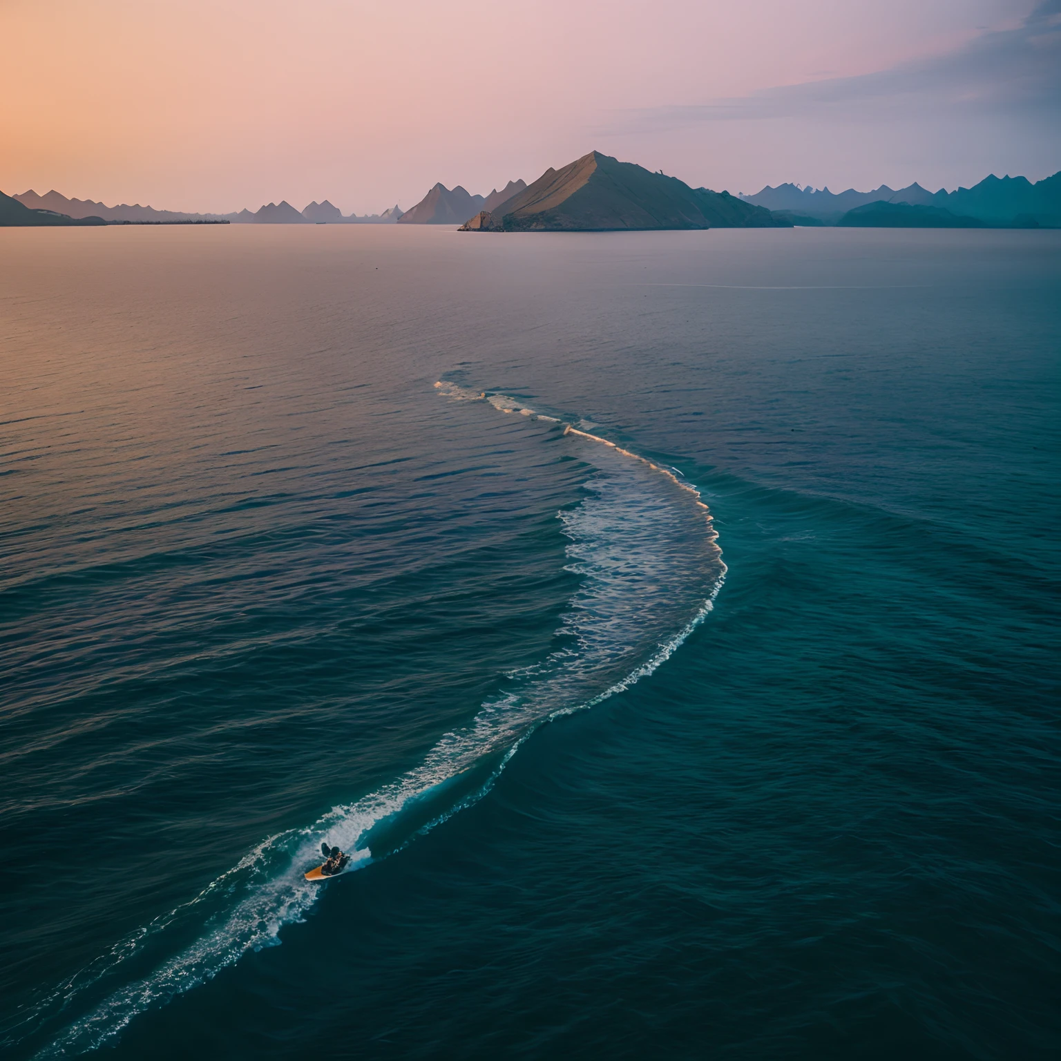 A beautiful landscape photo with a single road in the sea