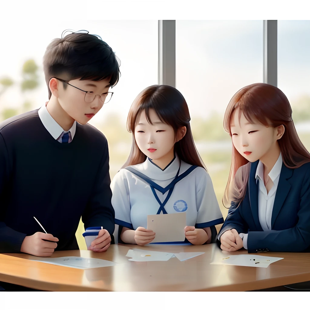 There was a man and a woman standing in the classroom，There are plush toys inside, Ruan Jia and Fenghua Zhong, Teacher, Student, graduation photo, Li Zixin, standing in class, In a classroom, yiqiang and shurakrgt, Chen Zezhou, College, High school, mingchen shen, high drama, cover photo portrait of du juan