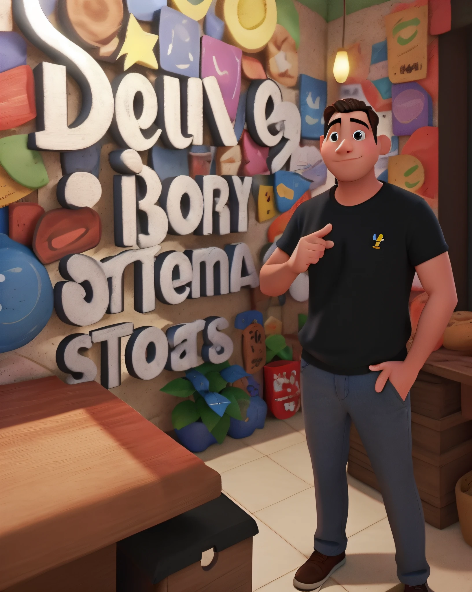 Um homem estilo disney pixar, alta qualidade, melhor qualidade