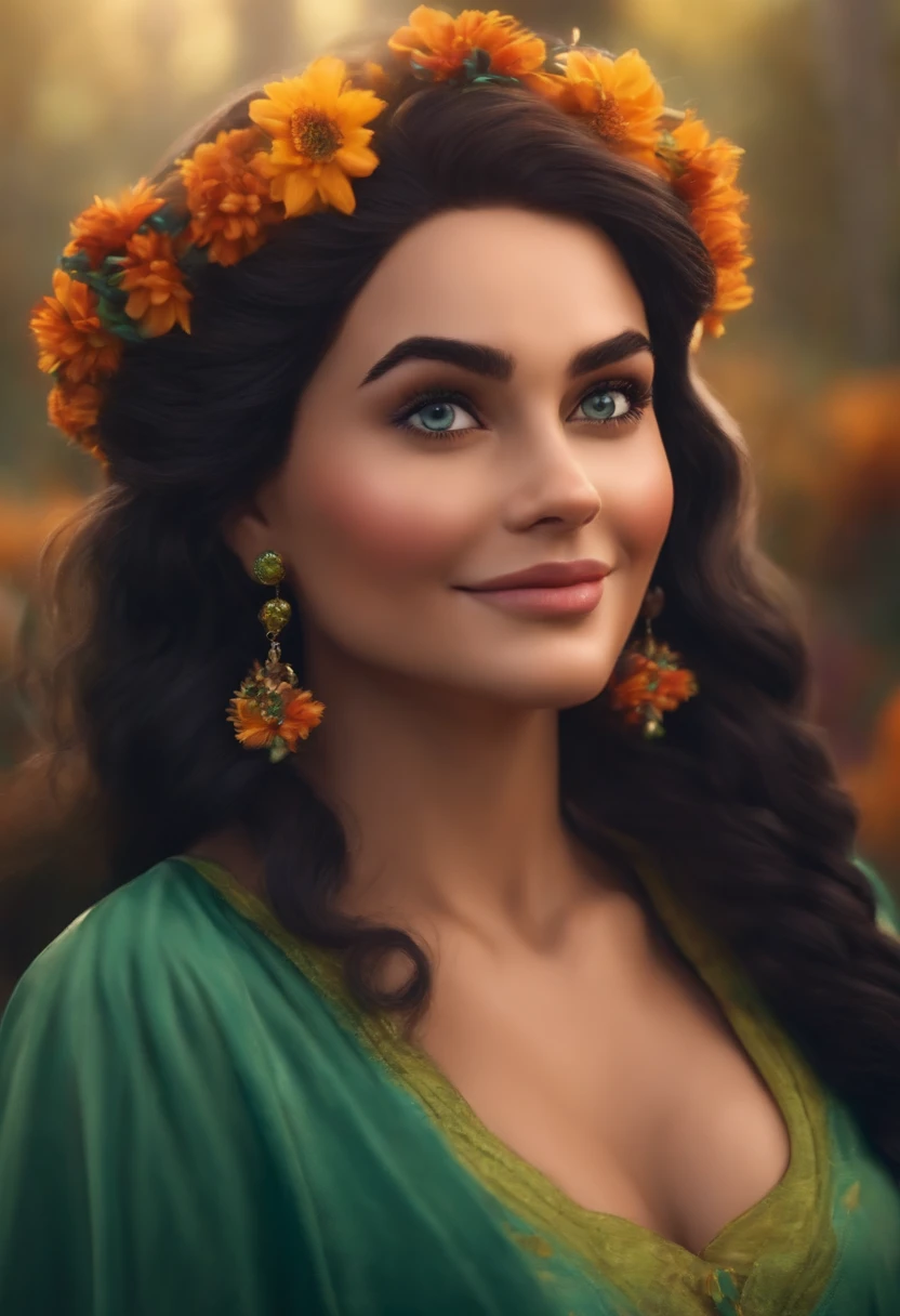 Uma mulher de meia idade estilo disney pixar, alta qualidade, melhor qualidade, usando jaleco, com os cabelos loiros e sorridente, em um quarto de hospital