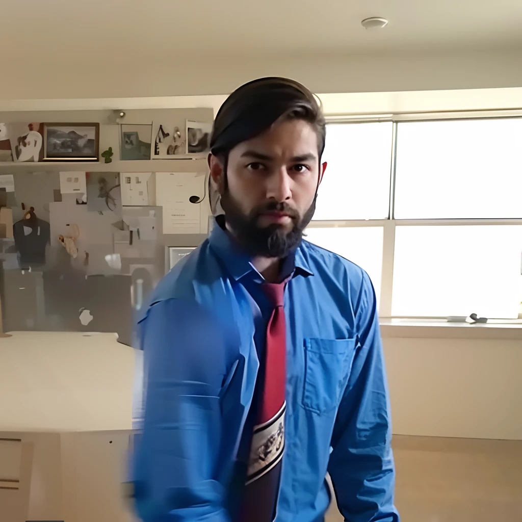 Portrait of a boy standing with a beard