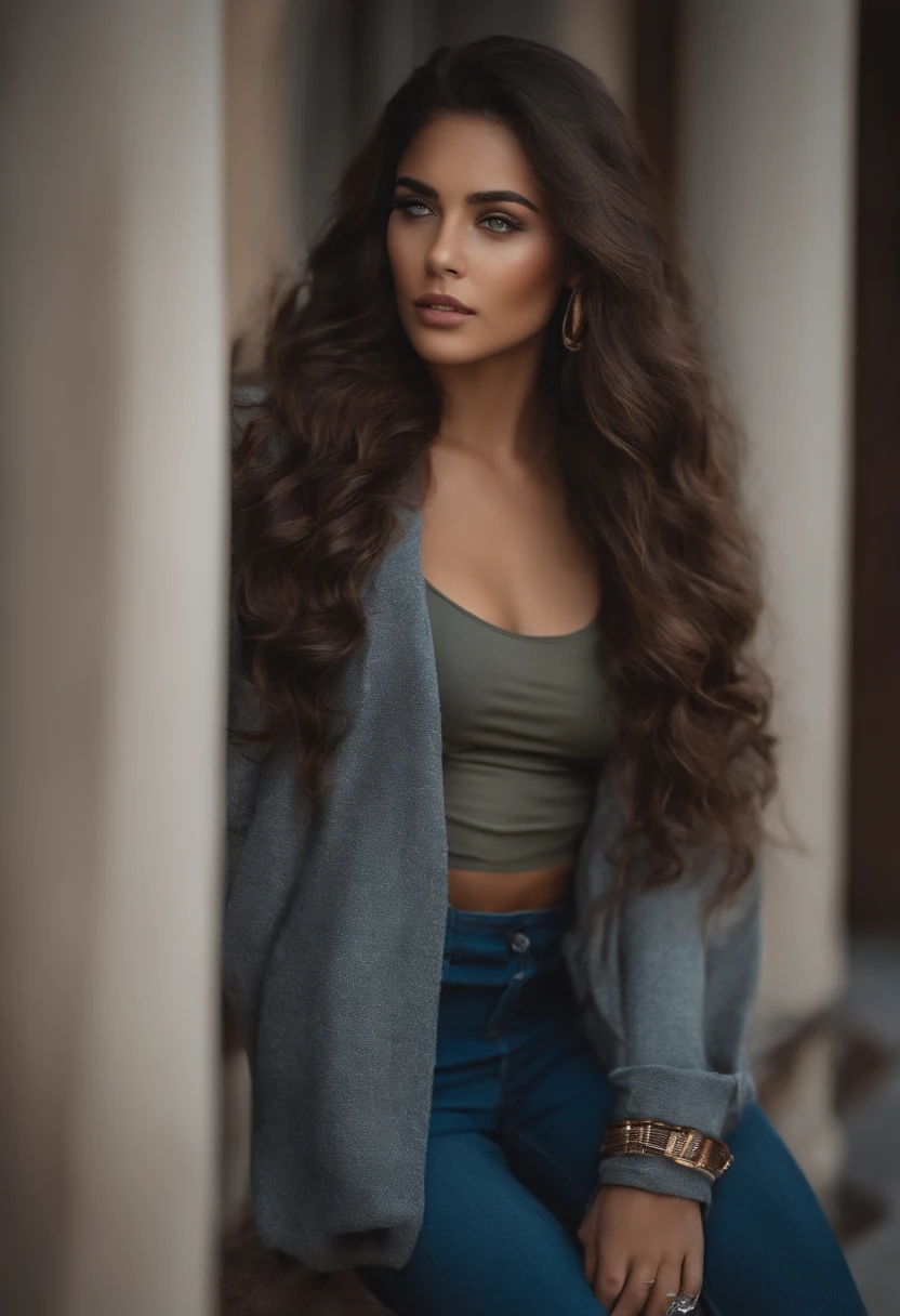 imagem realista, qualidade 8k, uma  jovem, uns 20 anos, corpo exuberante, seios pequenos e bonitos, cintura fina proporcional ao corpo, coxas grandes e macias,Their hair is long and black, Seus olhos castanhos, She's lying down, She is lying in position 69