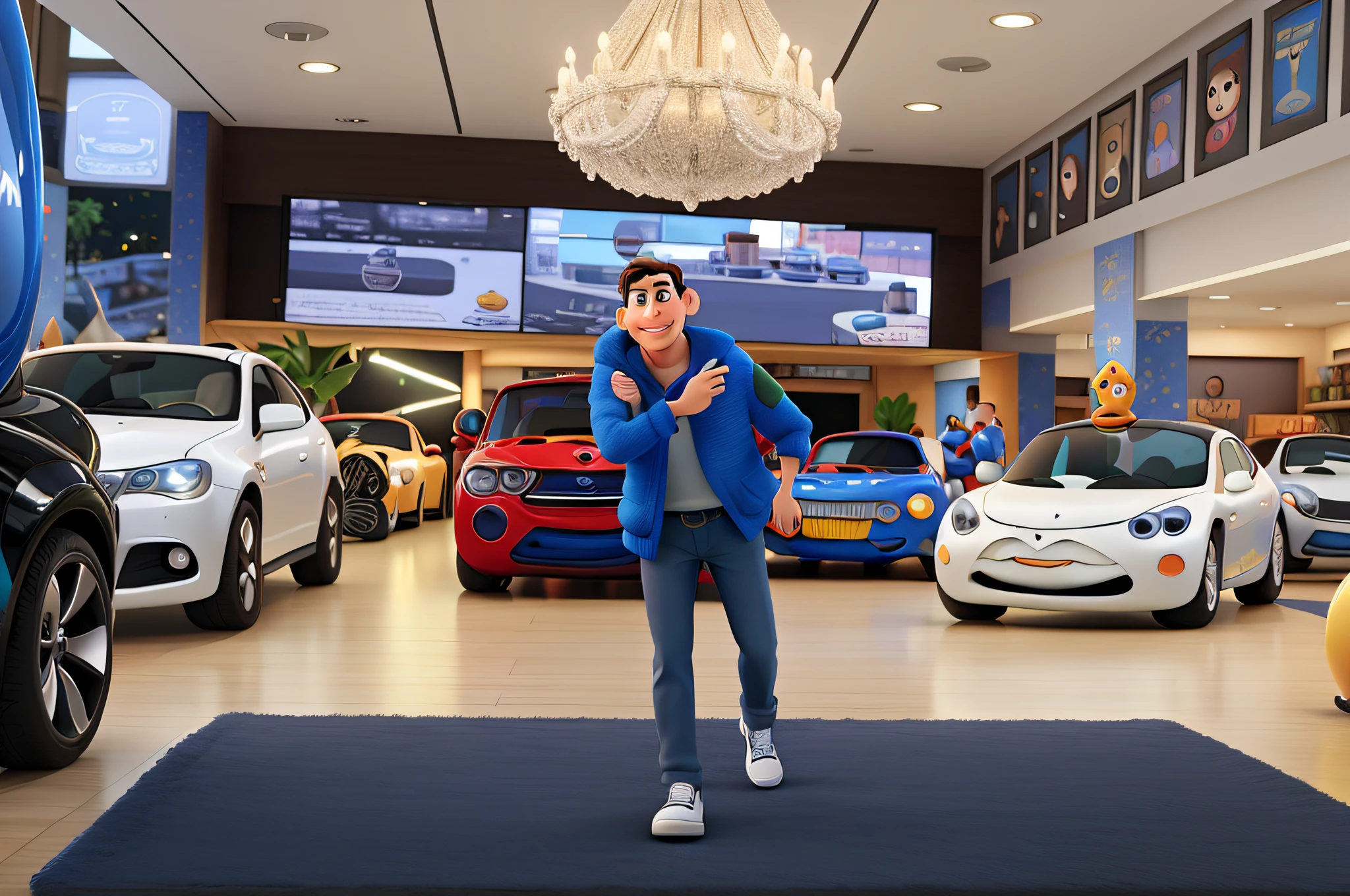Um homem estilo Pixar Disney.