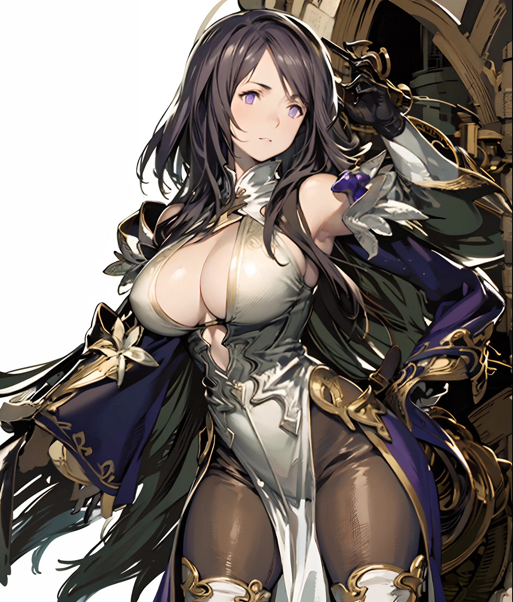 yoshida akihiko, 1girl, bravely default: flying fairy, bravely default \(series\), Nier, final fantasy, purple eyes