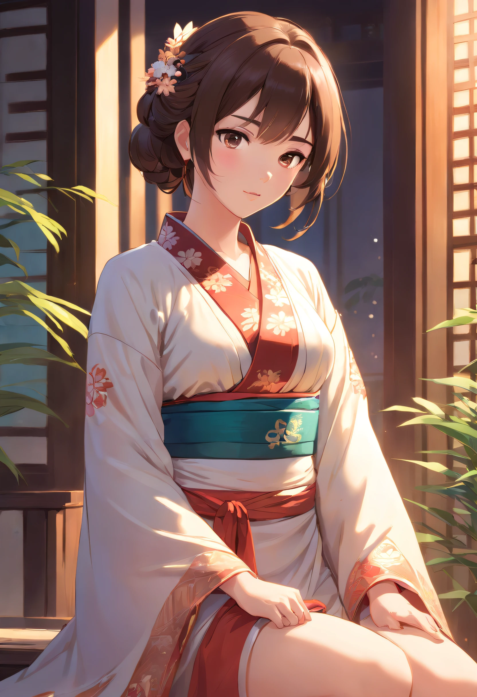 Highest quality、High resolution、Detailed Background、(Beautiful face in every detail:1.4)、Anatomically correct、(Draw the usual number of fingers:1.2)、(Detailed facial expressions)、(Detailed eyes:1.2)、(Detailed eyes:1.2)、Teenage beauty、(Highly detailed face:1.4)、Brown Hair、Braided Ponytail、Braided Bob、Braided long hair、Wavy Hairstyle、well-groomed eyebrows、cute eye makeup、Cute Lip Makeup、cute gesture、Show the whole body、Himeji castle、Inuyama Castle、Matsumoto Castle、Hikone Castle、
(A beautiful girl with a big smile with a Japanese castle in the background:1.5)、
Choose a cool chiffon dress or camisole dress for a light and airy look.、
It is recommended to wear it with casual shoes such as sandals or sneakers.、
Add some glamour with hair accessories、
A clean, all-white look is stylish for midsummer、
Sleeveless or tank tops、Bottoms include shorts and wide pants.、
We recommend natural materials for accessories such as sandals.、cute、
Matsumoto Castle、The castle tower has a unique dark color and a dignified appearance that leaves an impression.、
The interior of the castle tower has also been well preserved, allowing you to imagine what it was like back then.
