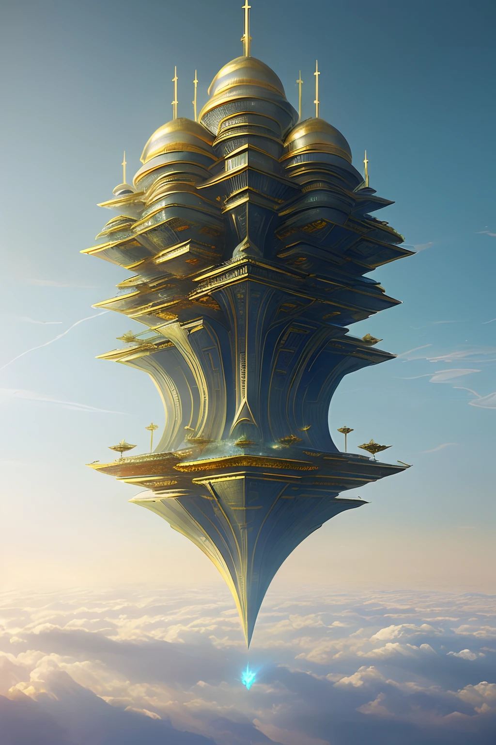 Fantasy, ((In the style of Greg Rutkowski)), Heavenly Angels, ((New Heaven, New Earth)), ((Futuristic architecture)): Celestial Mansions of Gold and Crystal rising above vibrant forests, inhabited by magical creatures and luminous energy. The crystal rooftops reflecting the golden sunrays, casting a spectacle of light across the landscape.
Fantasy: ((Greg Rutkowski style)), ((Clouds in the skies)), ((Futuristic architecture)), Glory of God, Power and Honor, (Army of Angels), (Retrofuturism), (cottagecore), ( all of pure gold), ((Inspired by H.R. Giger)), (mist close to the ground, rolling in the distance), ((glorious splendor rolling)), Celestial City of Gold and Resplendent Crystal
Fantasy: ((Greg Rutkowski style)), ((Clouds in the skies)), ((Futuristic architecture)), Glory of God, Power and Honor, (Army of Angels), (Retrofuturism), (cottagecore), ( all of pure gold), ((Inspired by H.R. Giger)), (mist close to the ground, rolling in the distance), ((equal height, length, and width)), ((rolling glorious splendor)), Celestial City of Gold and resplendent crystal
/imagine prompt: A gigantic city, (Spaceship), (Cube shape), ((gold and crystal)), (Futuristic Architecture,Middle Eastern), ((Hanging Gardens)), damask pattern, gold, jade, jasper, quartz, rose gold, sapphire, akos major, aerial photography, full body shot, fantastic realism, angelcore, hyper realism, dreamy glow, floodlight
/imagine prompt: A gigantic city, (Spaceship), (Cube shape), ((gold and crystal)), (Futuristic, Middle Eastern architecture), (Hanging Gardens), (Very Tall Towers), damask pattern, gold, jasper, sapphire, quartz, rose gold, akos major, aerial photography, full body shot, fantastic realism, golden hour
Fantasy: ((Greg Rutkowski style)), ((Clouds in the skies)), ((Futuristic architecture)), (Inspired by Middle Eastern architecture),  Glory of God, Power and Honor, (Army of Angels), (Retrofuturism), (cottagecore), ( all of pure gold), ((Inspired by H.R. Giger)), (mist close to the gro