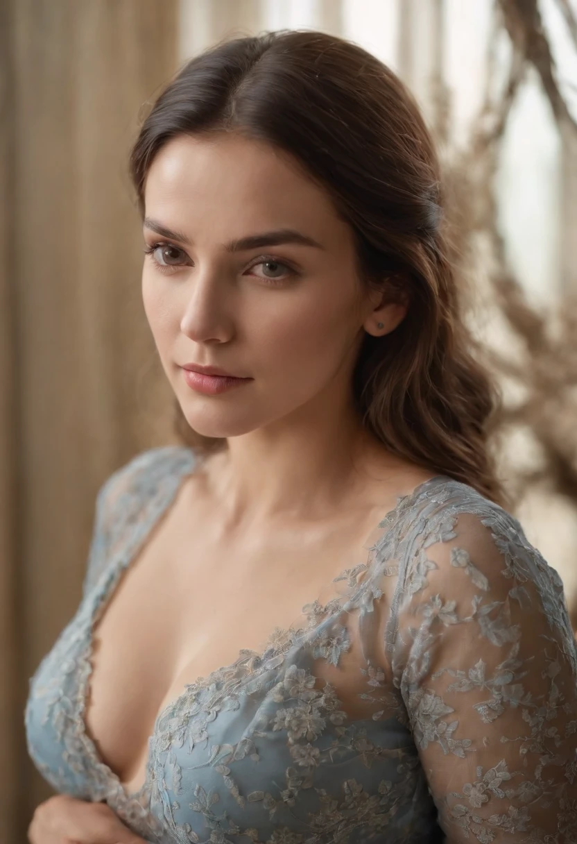 Mulher totalmente nua, sem roupa, exibindo seus lindos peitos e sua vagina