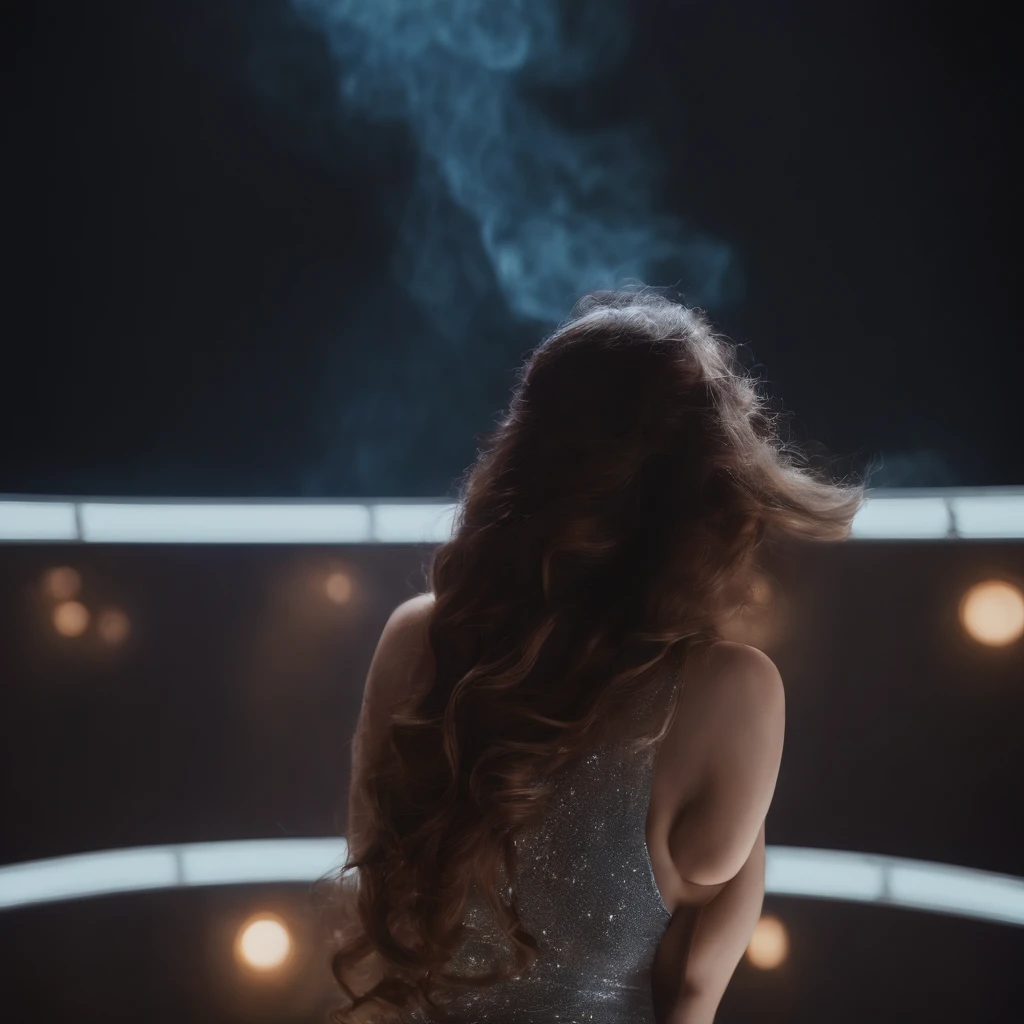 galaxias, space, Nuvem estelar, Estrelas, Glitters, smoke billowing, (Forma da menina), detalhes intrincados, rendering by octane, Ultra foto realsisim , rendering by octane, 8k, iluminada ,Arte do sonho roxo