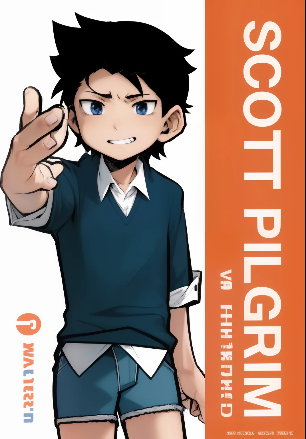 un dessin animé d’un garçon avec une chemise bleue et un short, Couverture manga, Couverture du manga, Couverture de manga, Style de couverture de manga, Art officiel, Pochette de manga, Style manga primé, Pochette de roman graphique, Greg ], Pochette de bande dessinée Phil Noto, Steve Jobs vs Bill Gates Manga, Presse en yens, Couverture de manga en couleur, Fanart officiel, manga