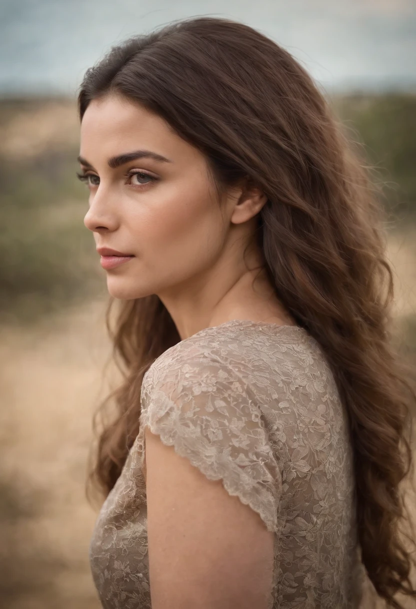 Mulher totalmente nua, sem roupa, exibindo seus lindos peitos, mamilos durinhos