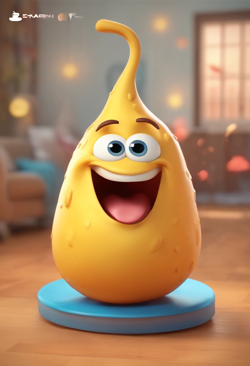Estilo Pixar: emoji POOP, very happy, with full body, 3D Poster,Disney