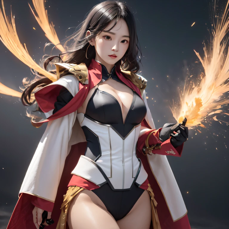 （（Red and white mech girl））National wind circle，Flying nine-tailed fat skull flame ethereal toad star，Golden-black damask white rabbit fur bra，Fuchsia pink diamonds, Tulle burgundy diamond shin guard，CG ，Light orange full set of thick mechs，Giant，, Realistic secret girl rendering, detailed face of a asian girl, Reality in the secret world, Smooth CG art, Realistic. Cheng Yi, Realistic secret style, A lovely secret rendering, 8K portrait rendering, Render character art 8 K, Kawaii realistic portrait，Golden-black damask white rabbit fur bra，Fuchsia pink diamonds, Tulle burgundy diamond shin guard((ultra real detailed.mecha-girl)Mink cotton suit mech，Bright blue and white feathers gold silk shoulder pads，Shi Zhong Huhu female Taoist，Tailfire，Tattooed with，Genius ratio，Silicone texture，Short bright purple hair，3D modeling，4K,8K,16K smooth (Masterpiece, Top quality, Best quality, offcial art, Beauty and aesthetics: 1.2), Very detailed, Colorful, Most detailed, branches,mecha-girl, （Mards）mecha-girl（canyons）， （Linen future mech girl）， Angry fighting stance， looking at the ground， Batik linen bandana， Crane pattern long sleeve garment，Mecha Maiden Canyon（Abstract propylene splash：1.2）， Dark clouds lightning background，Sprinkle with golden mech girl powder（realisticlying：1.4），Black color hair，Flour fluttering，rainbow background， A high resolution， the detail， RAW photogr， Sharp Re， Nikon D850 Film Stock Photo by Jefferies Lee 4 Kodak Portra 400 Camera F1.6 shots, Rich colors, ultra-realistic vivid textures, Dramatic lighting, Unreal Engine Art Station Trend, cinestir 800，Flowing black hair,（（（Red and white mech girl））），Front view，Pure transparency，Wear boxing gloves，Ice is permeable to gas，Film light and shadow，Panorama ultra-wide angle，extremely happy，The texture of the real person is delicate，Strong visual impact，Hyper-detailing，Dream girl，Refined face，prettyeyes，high saturated，Wear reflective sunglasses with a thick gold thread，crystal-clear，Good interpersonal skills