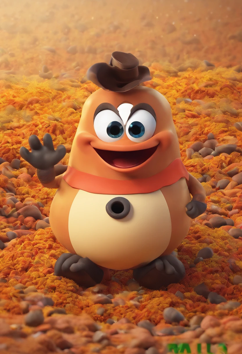 Disney Pixar Style, 3D POSTER, Pile of Poo VERY HAPPY, WITH FULL BODY
