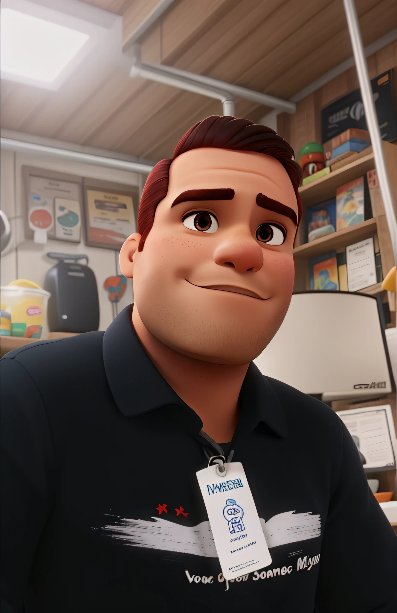 Um homem moreno brasileiro, estilo disney pixar, alta qualidade, melhor qualidade