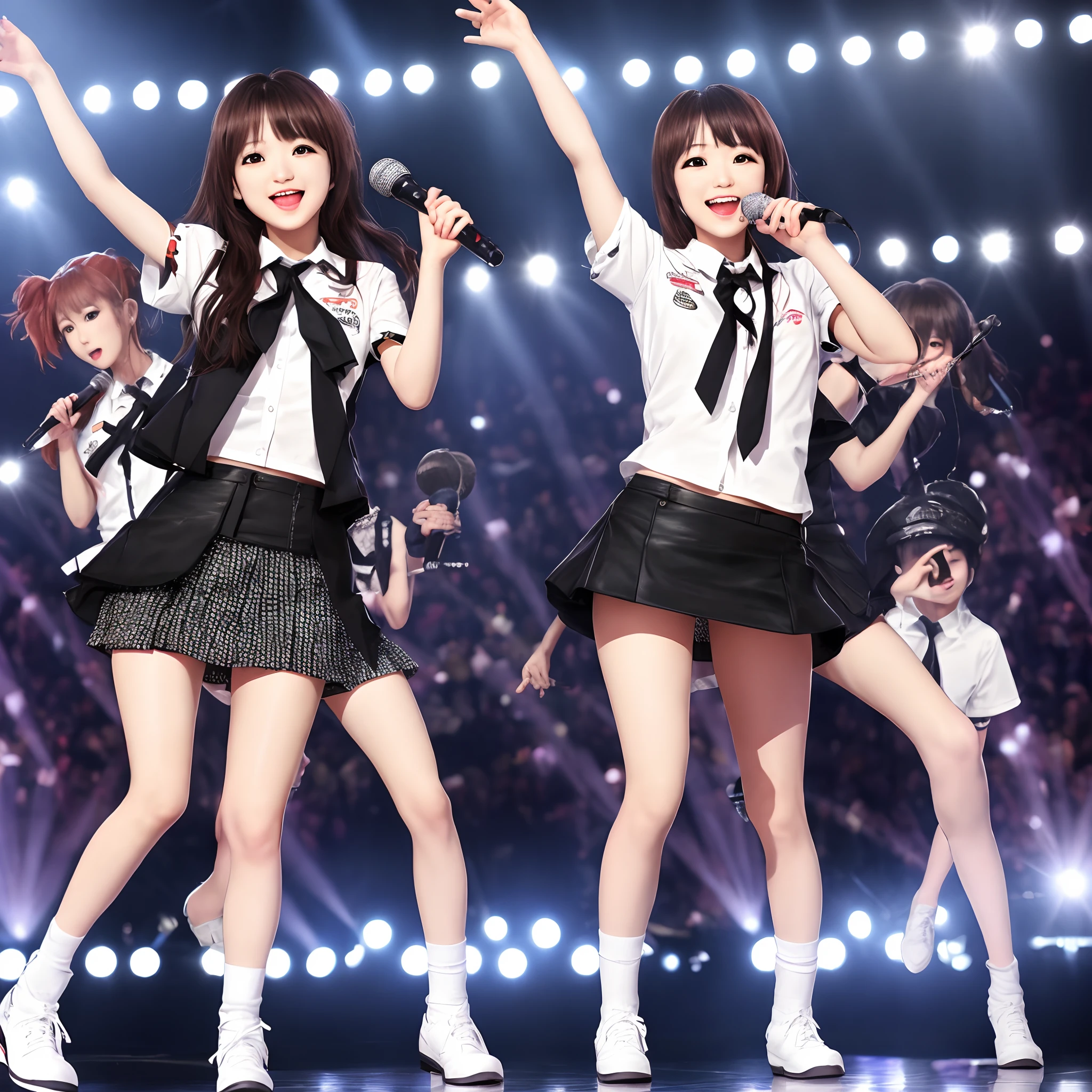 akb48, miniskirt, stage, dancing, cute, microphone
