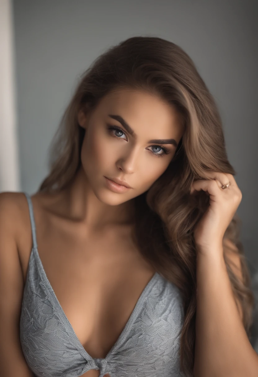 Mulher com regata e calcinha combinando, com olhos azuis, Retrato Sophie Mudd, Retrato de Corinna Kopf, cabelos loiros e olhos grandes, Selfie de uma jovem mulher, Olhos no quarto, Violeta Myers, ohne Maquiagem, Maquiagem natural, staring directly at camera, Rosto com Artgram, dezentes Maquiagem, Foto deslumbrante de corpo inteiro, No quarto, Fission, com lentes pretas
