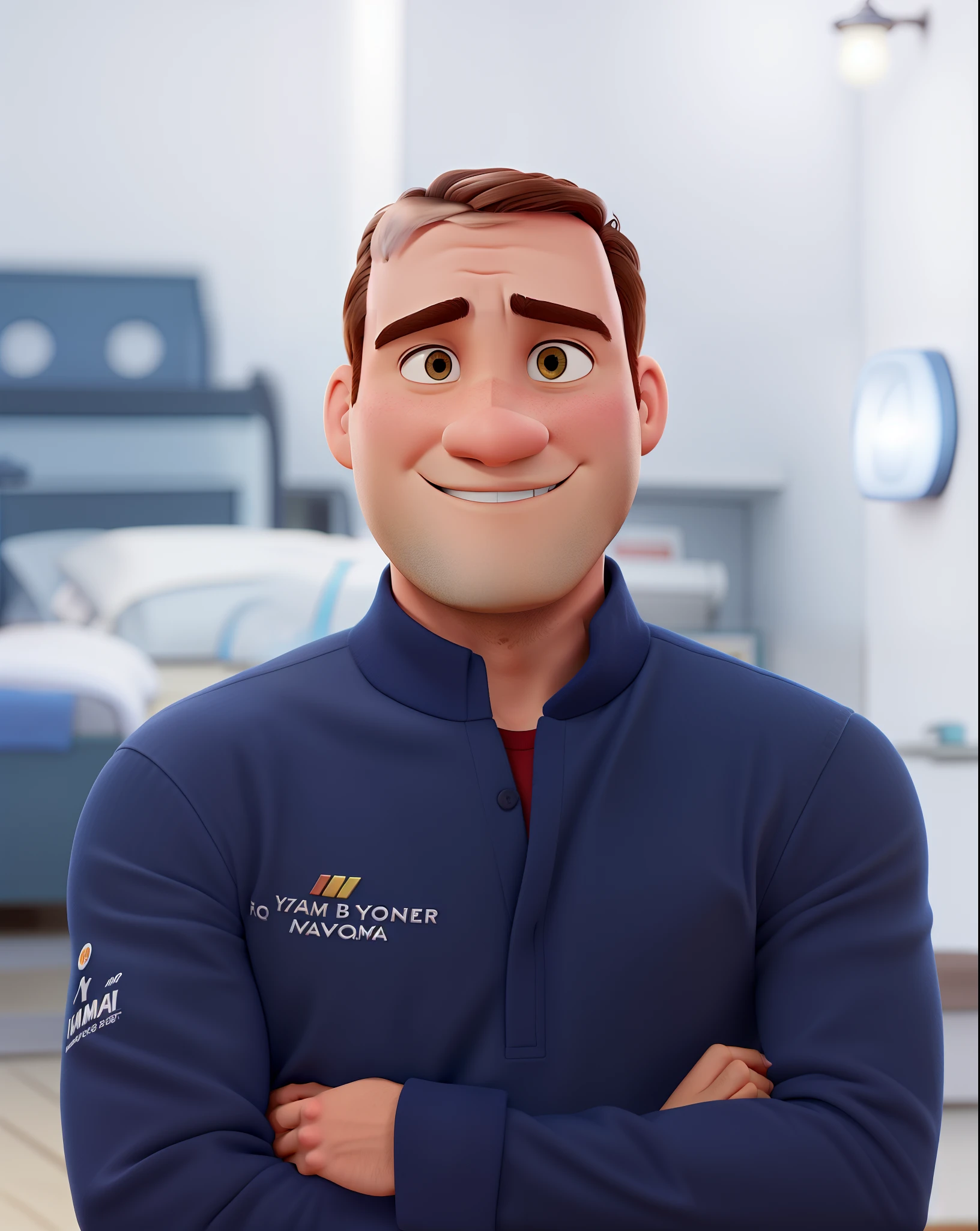 Um homem branco no estilo disney pixar, alta qualidade, melhor qualidade