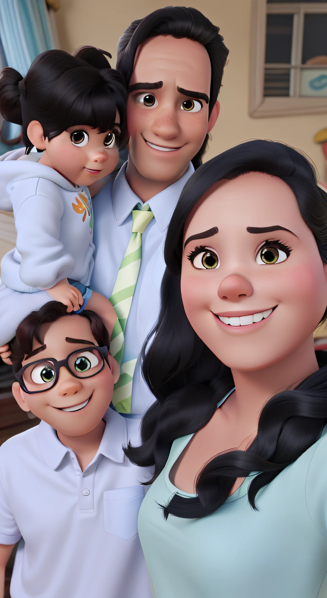 A Disney Pixar-style family, alta qualidade, melhor qualidade