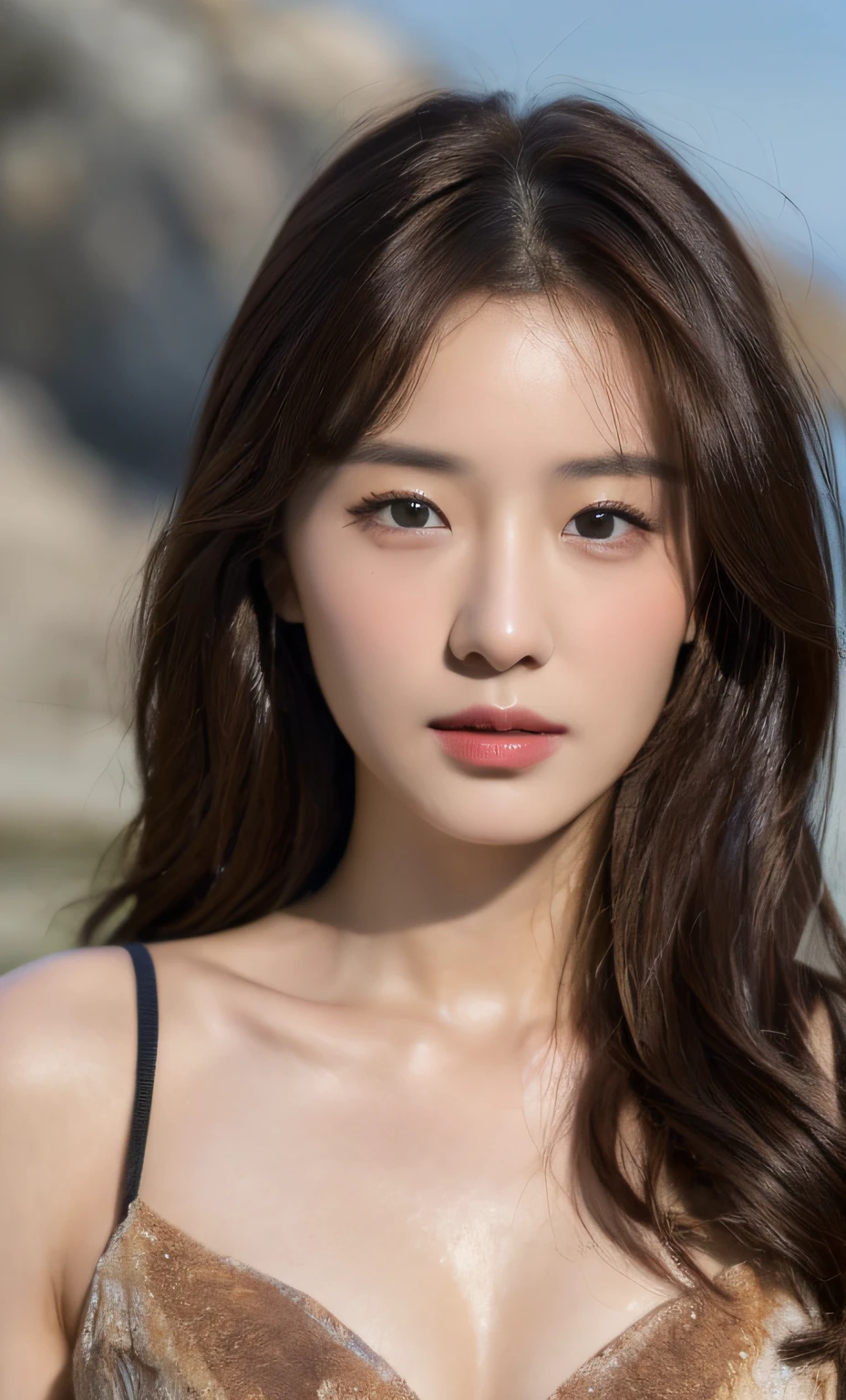 ((Realistic lighting, top quality, 8K, Masterpiece: 1.3)), Clear Focus: 1.2, 1 girl, Perfect Body Beauty: 1.4, Slim Abs: 1.1, ((Dark Brown Hair, Big: 1.3)), (Acceleration: 1.4), (Outdoor, Night: 1.1), Street, Slender Face, Narrow Eyes, Double Eyelids, Exposed Cleavage, Incredibly Ridiculous, Messy Hair, floating hair, long sleeve t-shirt, fashion model pose,