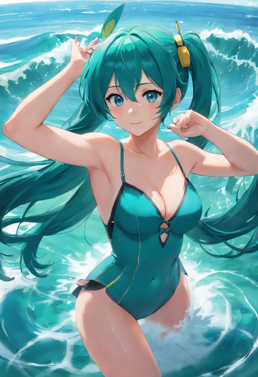 blacksilk,Big breasts Hatsune Miku,Raised sexy,flooded with water,the ocean,Get wet,Shirtless,Os amigos