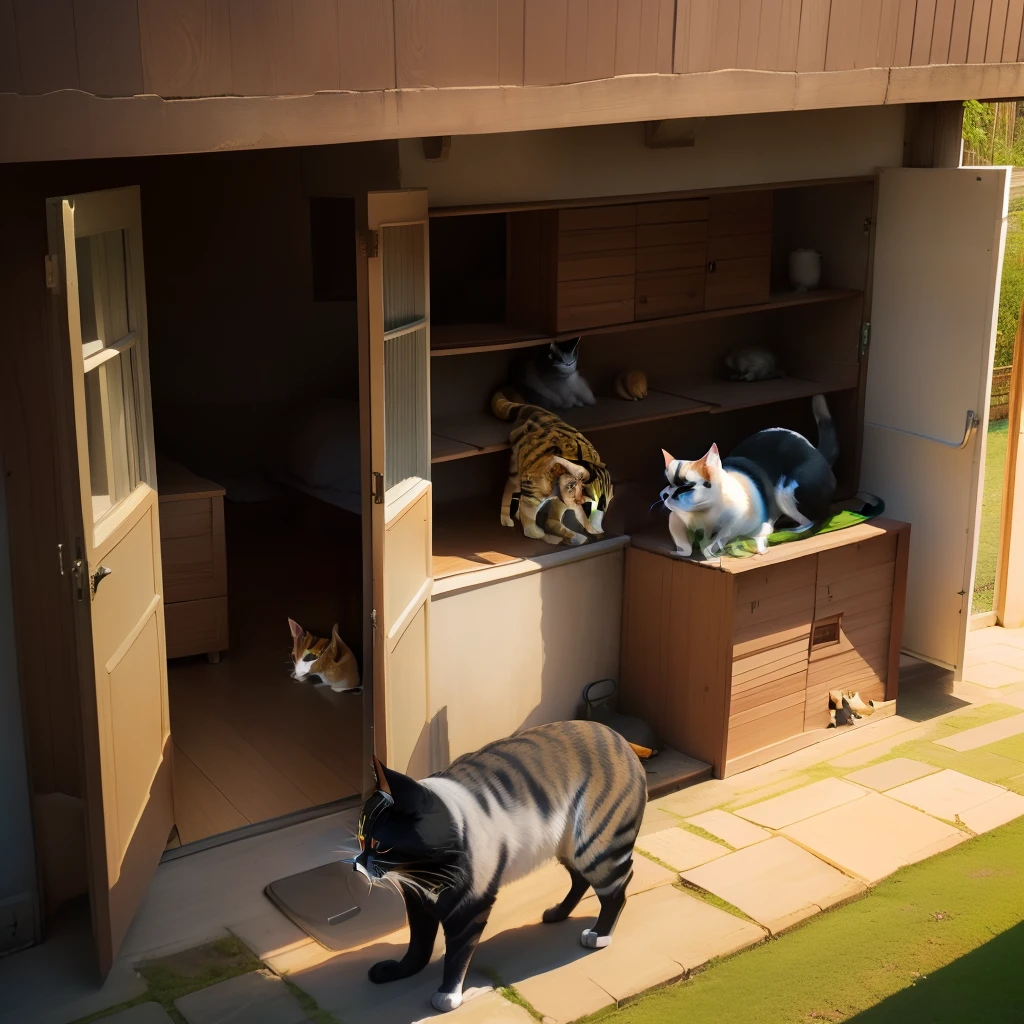 Casa com gatos e ratos