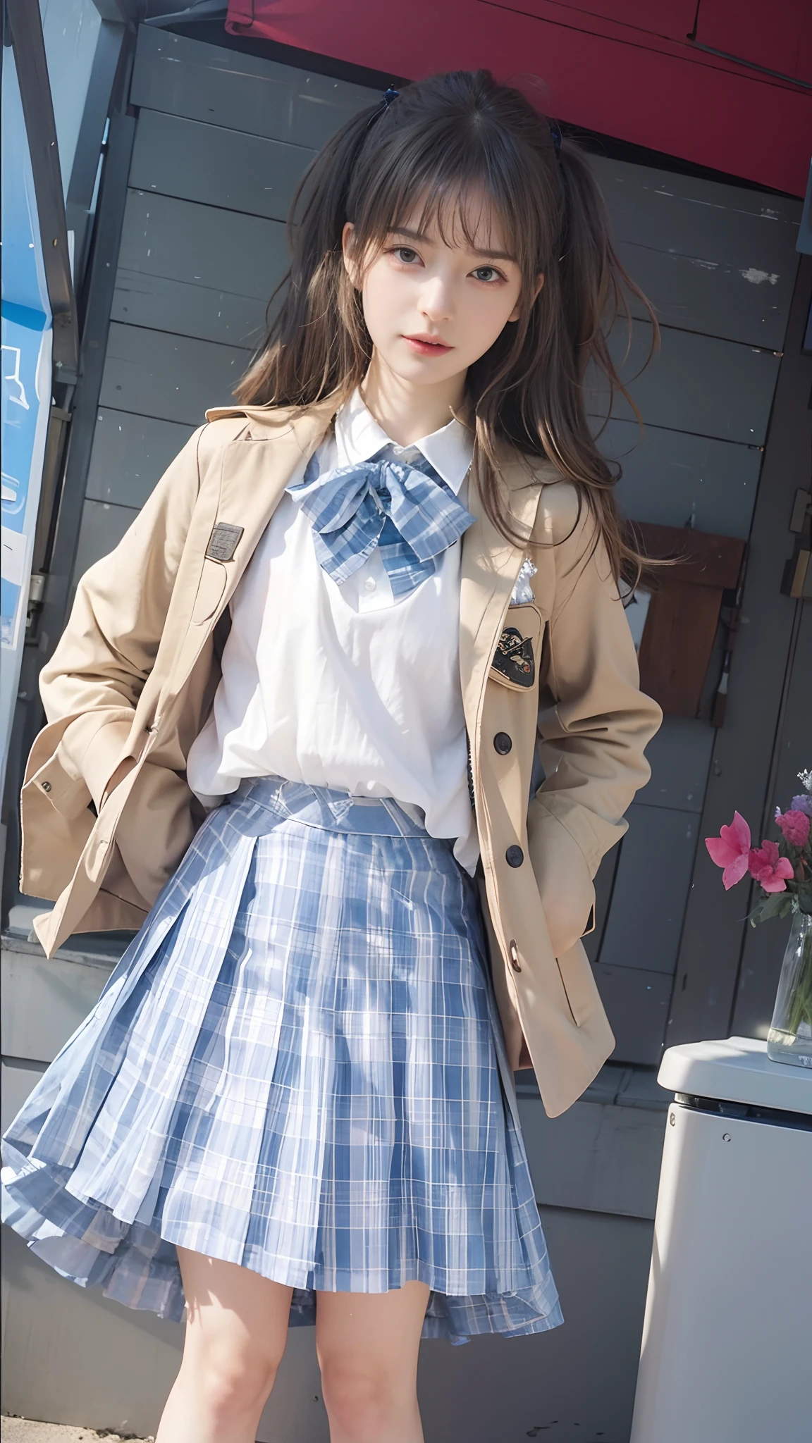 (8k, best quality, masterpiece:1.2), (realistic, photo-realistic:1.37), realistic fingers, ultra-detailed, detail fingers, A detailed portrait of 1 girl 21 year old, cool outfit, beautiful girl, british girl, pale skin, perfect body, nice abs, blue eyes, blond hair. The scene is illuminated with professional lighting, photon mapping, and radiosity, with Tetsuya Nomura Style. Blur bokeh effect, realistic light.