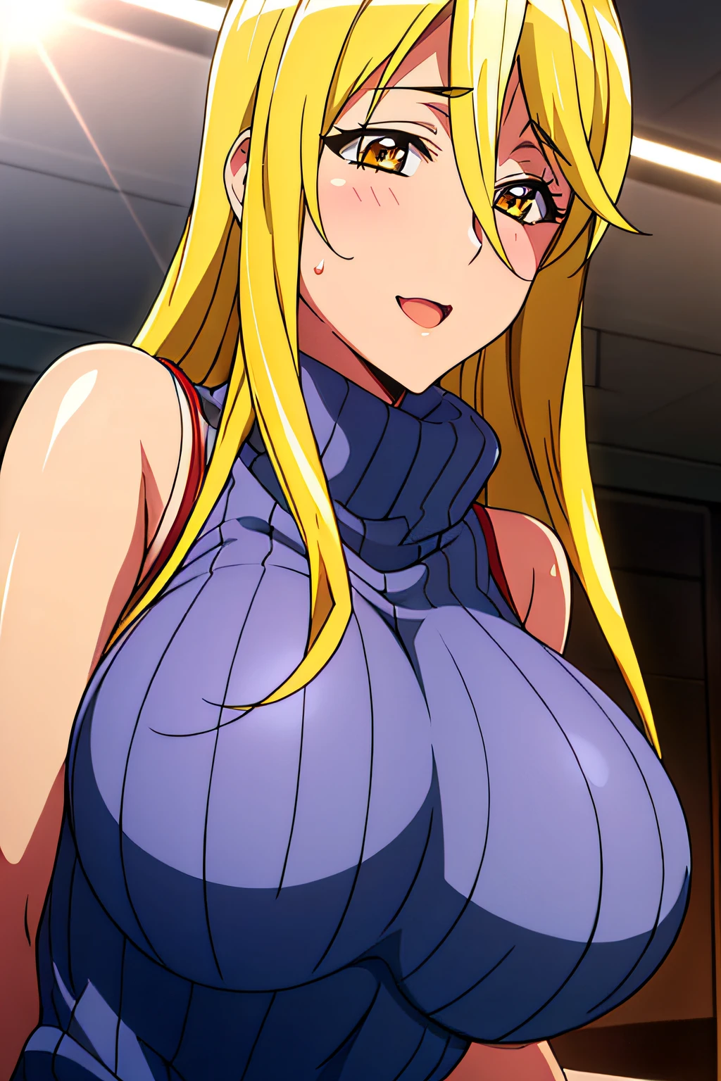 (masterpiece, highest quality:1.2), Ultra-high resolution), RAW Photos, Professional Lighting, Cinema Lighting, (1 girl), Leona, Dragon Quest:dai no daibouken, (blonde, Long Hair, Brown eyes, hair ornaments, bangs), (brass Circlet, choker, Earrings, ultra realistic see through & transparent sexy lingeries:2.0, ultra detailed see through & transparent sexy lingeries:2.0, sheer lingeries, visible nipples under bra:2.0, Golden collar, golden bracelet, earrings), (((((ultra large natural breasts, Super huge tits, Super huge boob, Super huge cleavages))))), (ultra realistic & detailed interior of medieval wooden motel in the village, bed, dark atmosphere, night, moon view via window, candle), (Ultra Slim Waist, Ultra slim model body style), Highly detailed face, Highly detailed eyes, standing, full body shot, (sitting on couch, spreading legs widely to viewer:1.5), nsfw, 