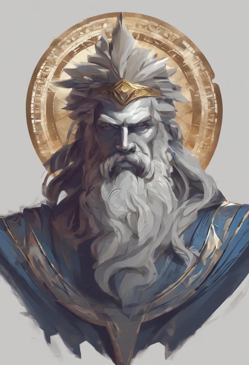 zeus homem mitologia grega cinza rosto maduro