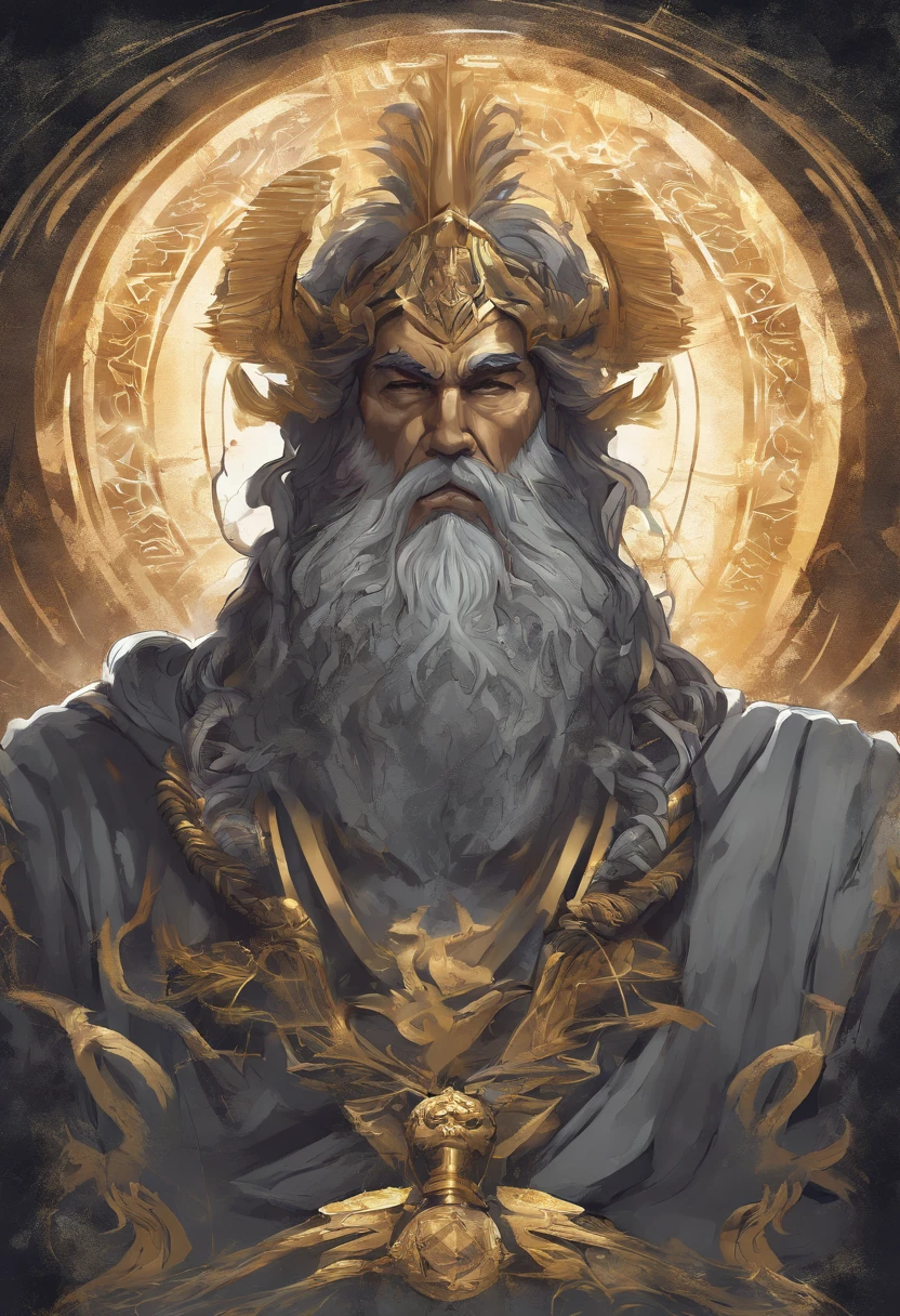 zeus homem mitologia grega cinza rosto maduro