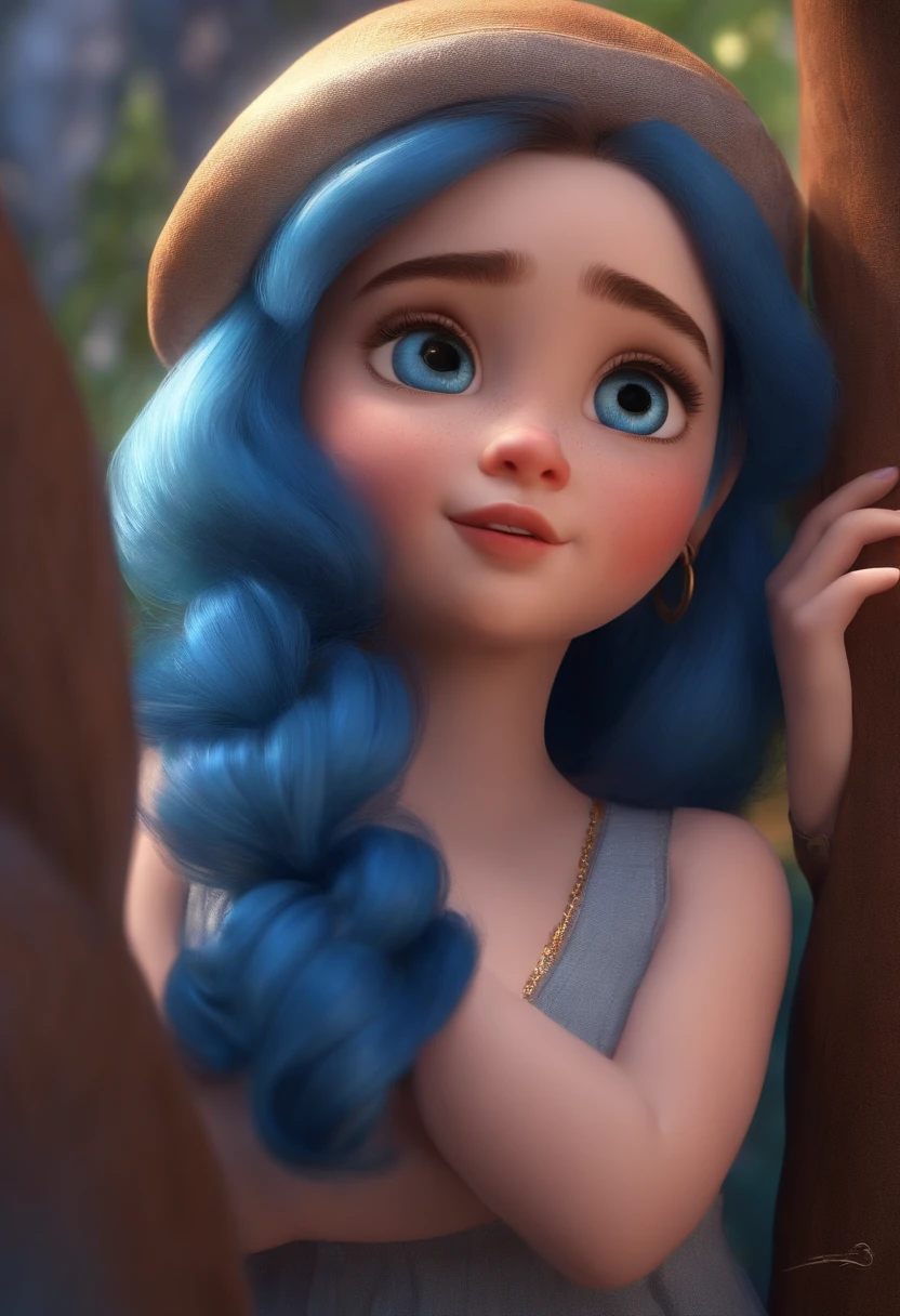 (best quality, realistic, Pixar animation inspired), chubby girl, intense blue eyes, close-up, captivating facial expressions, dream-like touch, vibrant colors, detailed features, soft lighting, whimsical background