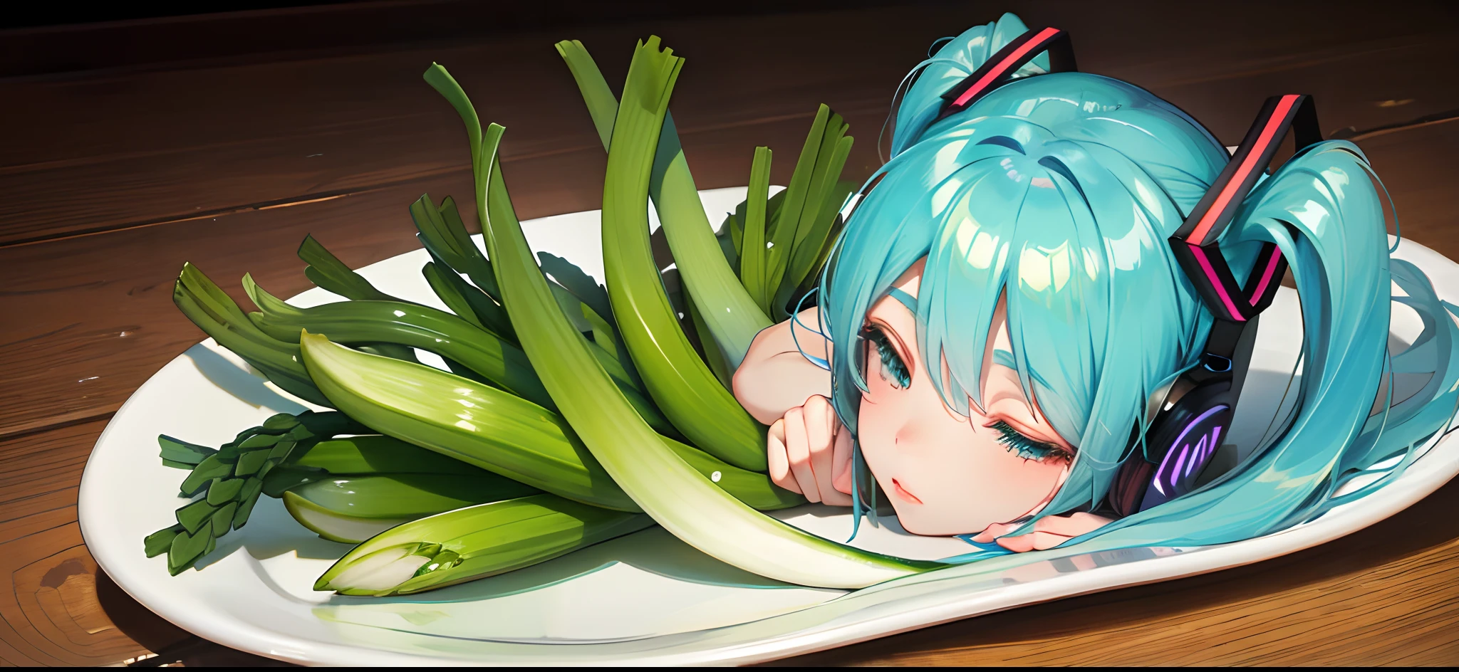 Esoteric religion Buddha miku hatsune green onion