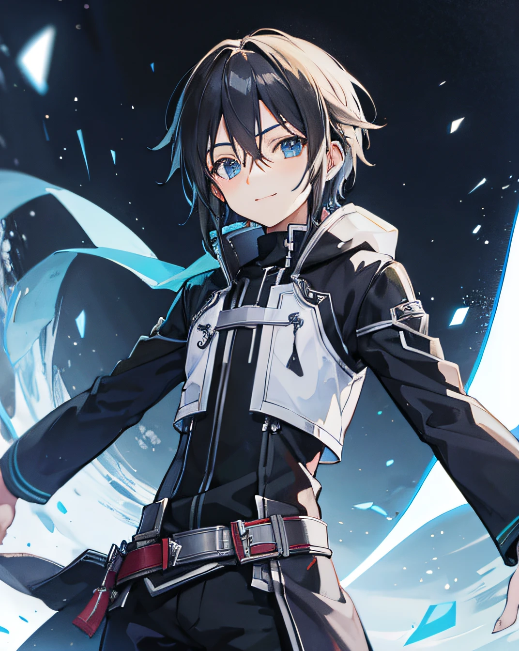 kirito, smile, HD, high res, looking at viewer, high quality